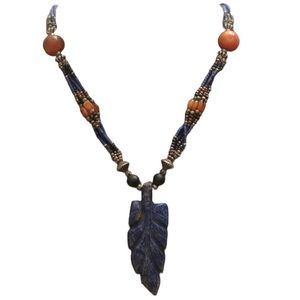 Beaded Feather Necklace